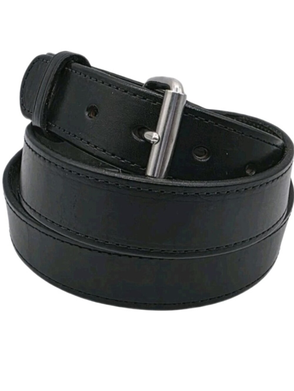 Hanks Belts Mens Gunner Stitched Black Leather Belt Size 56 Full Grain Leather — image 4 of 8